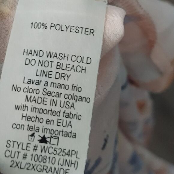 GeeGee Peachy Pink Floral Kimono 2XL - Picture 5 of 5